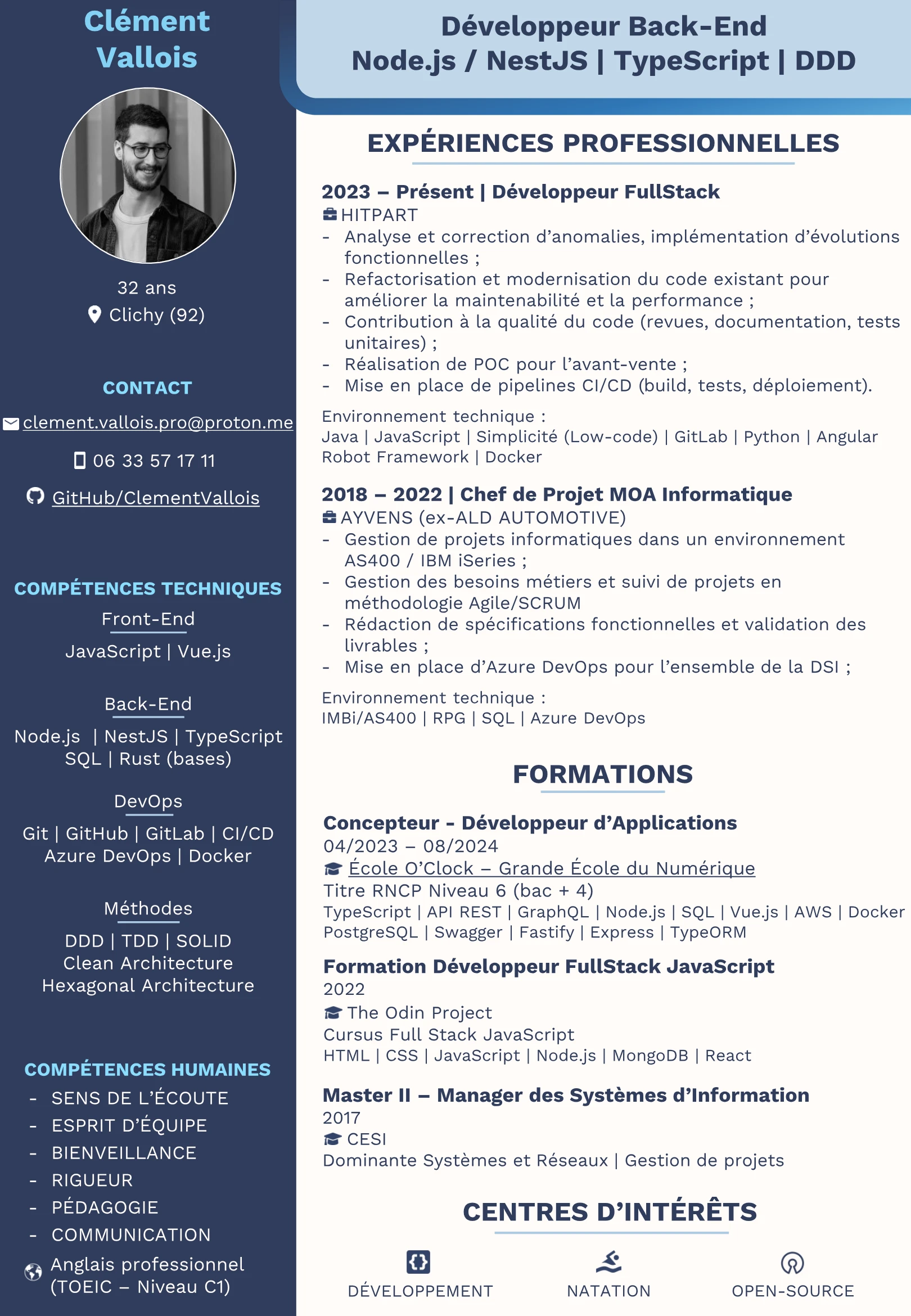 Resume — page 1